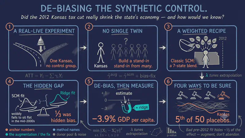 El método de control sintético aumentado: un tutorial para principiantes con los recortes de impuestos de Kansas