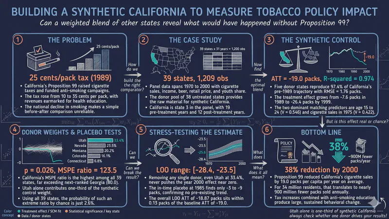 El método del control sintético en Stata: ¿la Proposición 99 de California redujo el tabaquismo?