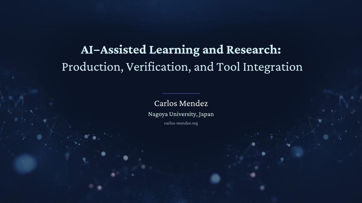 Aprendizaje e investigación asistidos por IA: producción, verificación e integración de herramientas