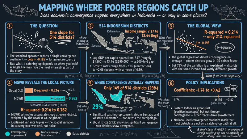 Regresión geográficamente ponderada multiescala: convergencia económica espacialmente variable en Indonesia