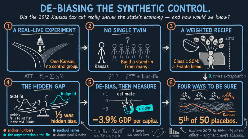 El método de control sintético aumentado: un tutorial para principiantes con los recortes de impuestos de Kansas