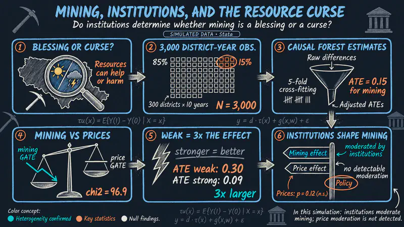 Aprendizaje automático causal y la maldición de los recursos con Stata 19