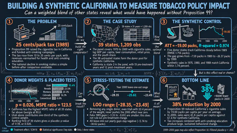 El método del control sintético en Stata: ¿la Proposición 99 de California redujo el tabaquismo?