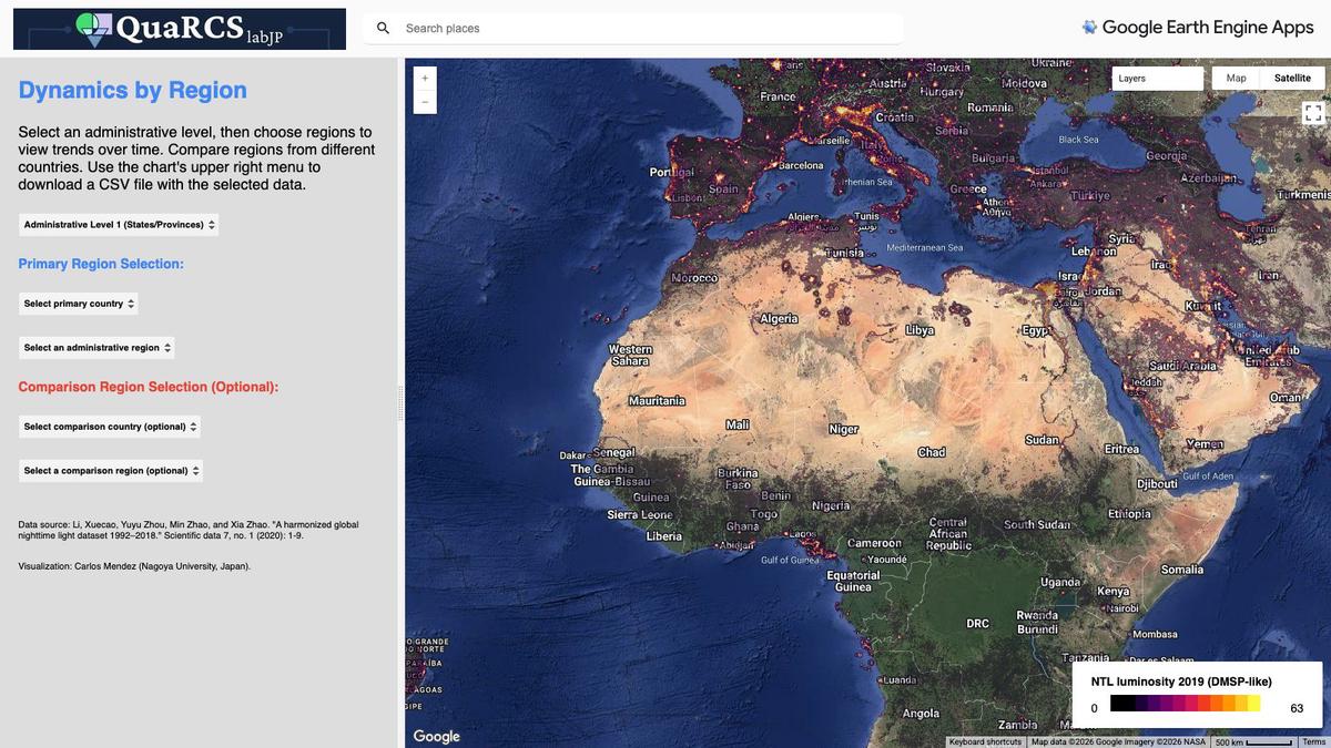 Dinámica regional de las luces nocturnas DMSP-like 1992-2019