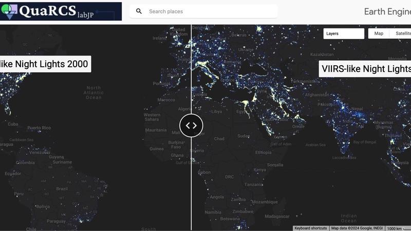 夜間光の時空間動態：VIIRS-likeデータ