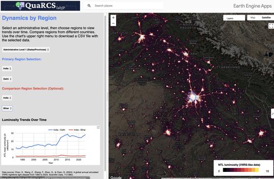 Regional dynamics of VIIRS-like nighttime lights 1992-2023