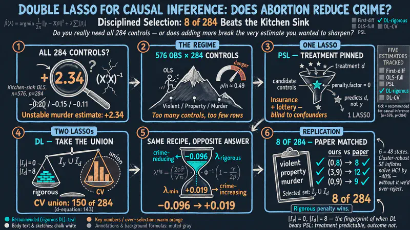 Double LASSO for Causal Inference: Does Abortion Reduce Crime?